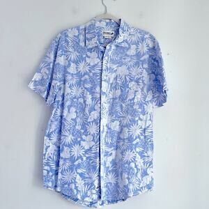 Trunks linen cotton blend turtle Hawaiian print short sleeve shirts sz M